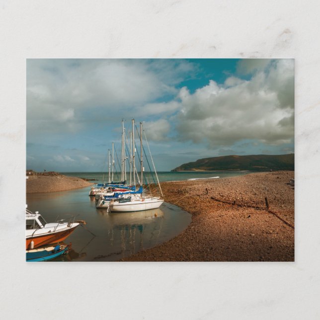 Carte Postale Bateaux à Porlock Weir à Somerset (Devant)