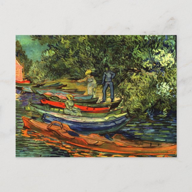 Carte Postale Bateaux à rames Vincent Van Gogh (Devant)