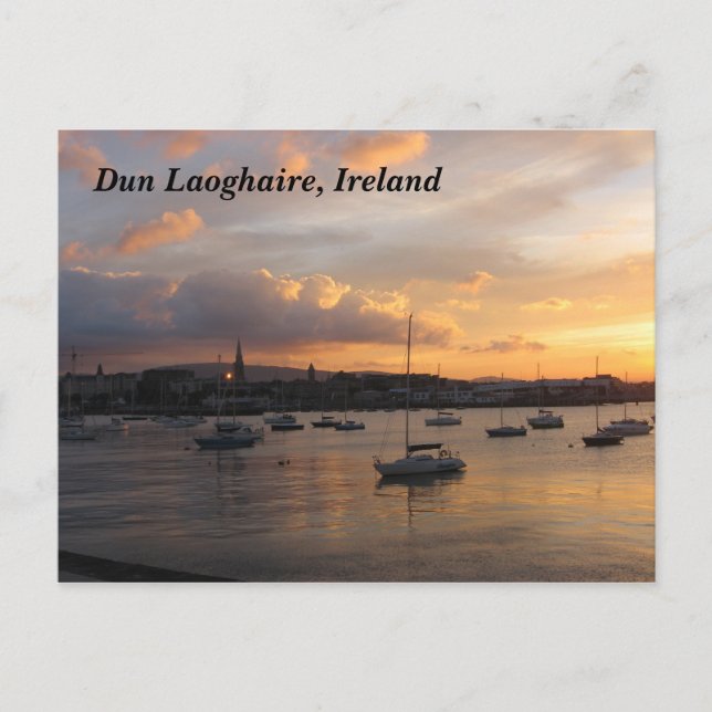 Carte Postale Bateaux à voile au coucher du soleil (Devant)