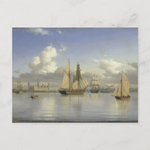 Carte Postale Bateaux à voile au large du château de Kronborg, S