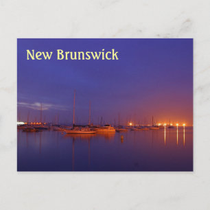 Carte Postale Bateaux à voile du Nouveau-Brunswick en marina au 