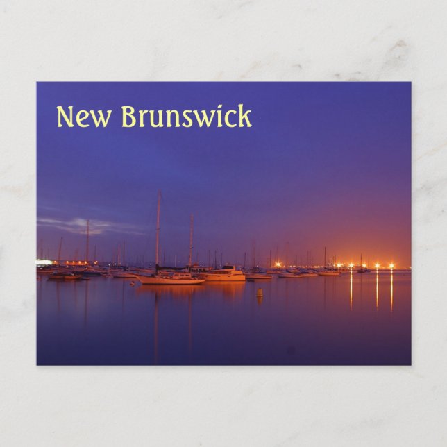 Carte Postale Bateaux à voile du Nouveau-Brunswick en marina au  (Devant)