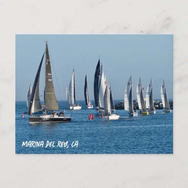 Carte Postale Bateaux À Voiles Entrant Dans La Manche. Marina De (Devant)