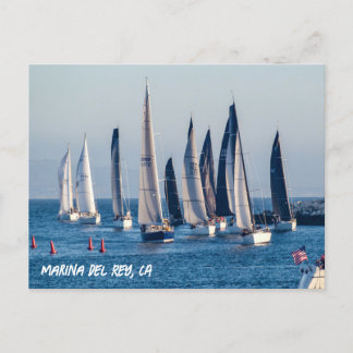Carte Postale Bateaux à voiles - Marina Del Rey, CA
