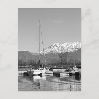 Carte Postale Bateaux À Voiles Noirs Et Blancs Sur Le Lac Photo