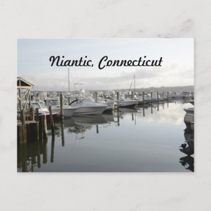 Carte Postale bateaux amarrés dans une marina dans le Niantic Co