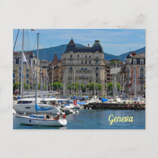 Carte Postale Bateaux Ancré Lac Léman Suisse