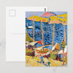 Carte Postale Bateaux au port de Collioure Andre Derain