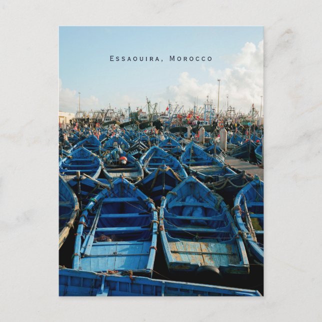 Carte Postale Bateaux Bleus Célèbres d'Essaouira (Devant)