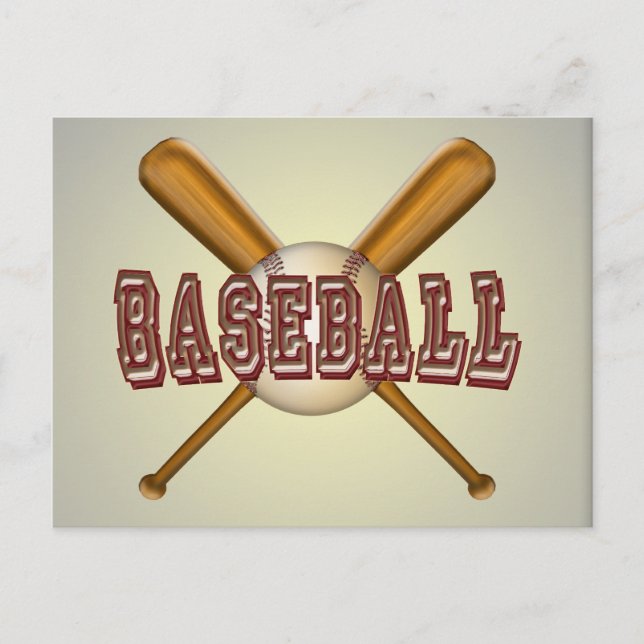 Carte Postale Bateaux de baseball et de baseball croisé (Devant)