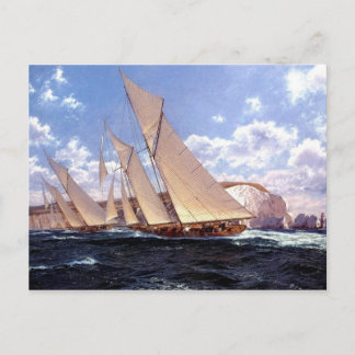 Carte Postale Bateaux de course aux Aiguilles, île de Wight