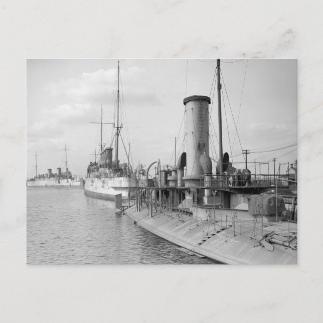 Carte Postale Bateaux de guerre américains à Philly, 1910 (Devant)