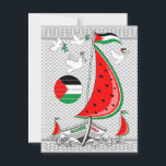 Carte Postale Bateaux de la Flottille de la Liberté Mondiale à G<br><div class="desc">Beaux voiliers avec Watermelon Sails, Palestine Drapeau Couleurs lever soleil, et trois colombes portant des branches d'olivier, un coeur et la clé du retour, représentant la Mission humanitaire internationale Freedom Global Sumud à Gaza, pour briser le siège, portant l'aide, l'espoir et la liberté à la Palestine. Art vectoriel original Copyright...</div>