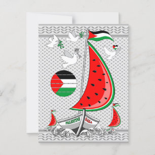 Carte Postale Bateaux de la Flottille de la Liberté Mondiale à G