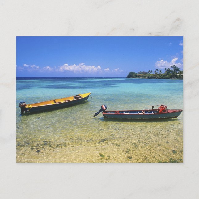 Carte Postale Bateaux de pêche, Boston Beach, Port Antonio, (Devant)