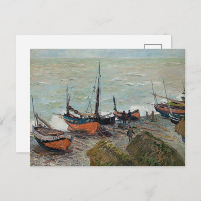 Carte Postale Bateaux de pêche Claude Monet vintages (Devant / Derrière)