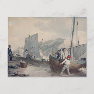 Carte Postale Bateaux de pêche déchargeant