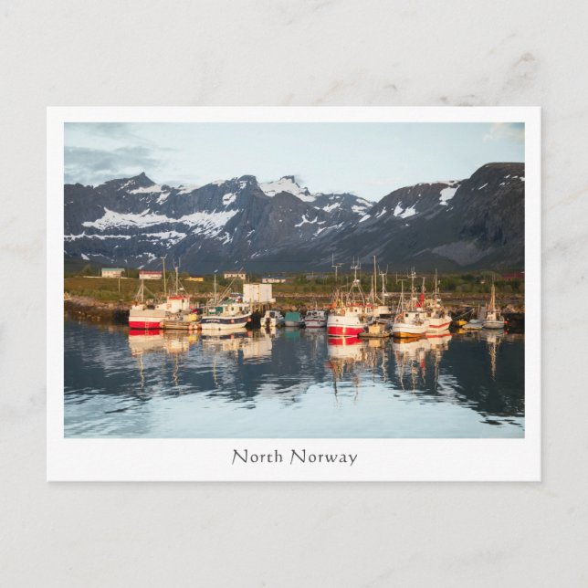 Carte Postale Bateaux de pêche norvégiens (Devant)