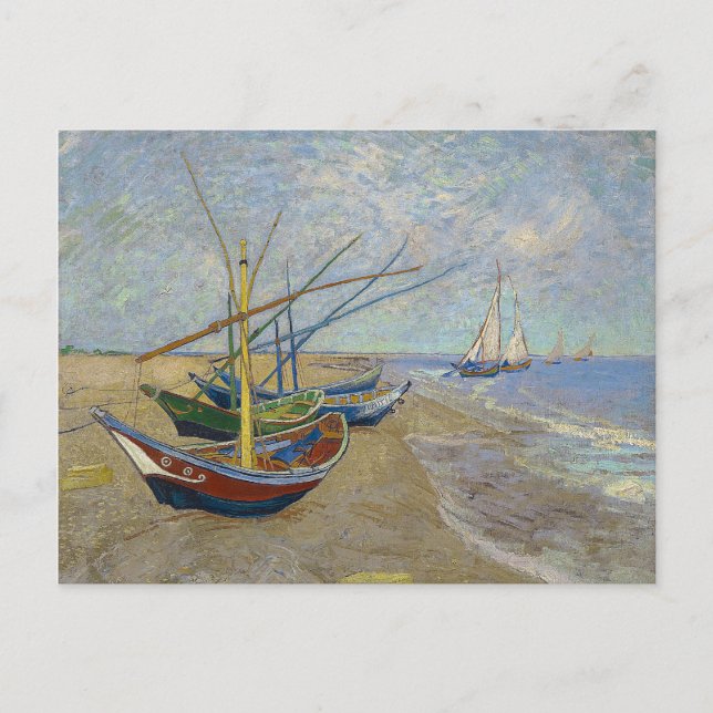 Carte Postale Bateaux de pêche par Vincent Van Gogh (Devant)