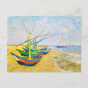 Carte Postale Bateaux de pêche sur la plage de Saintes-Mariesf