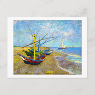 Carte Postale Bateaux de pêche sur la plage par Vincent Van Gogh