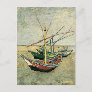 Carte Postale Bateaux de pêche sur la plage par Vincent van Gogh