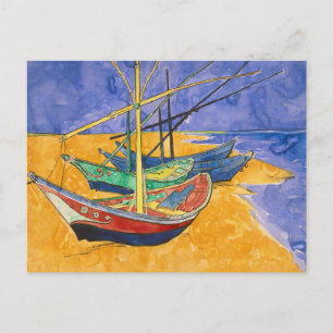 Carte Postale Bateaux de pêche sur la plage par Vincent Van Gogh