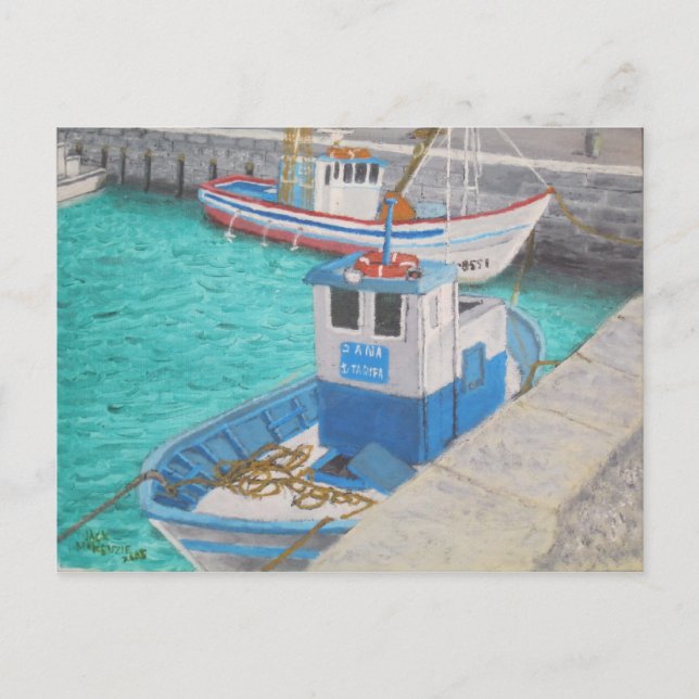 Carte Postale Bateaux de pêche - Tarifa Espagne (Devant)