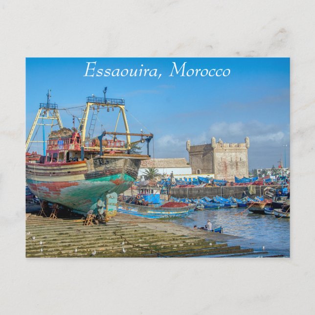 Carte Postale Bateaux Essaouira Maroc (Devant)