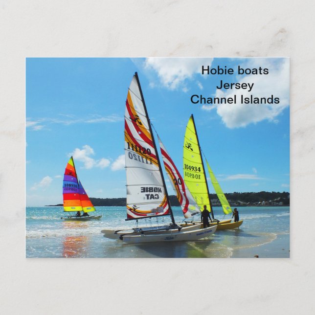 Carte Postale Bateaux Hobie, Jersey, îles Anglo-Normandes (Devant)