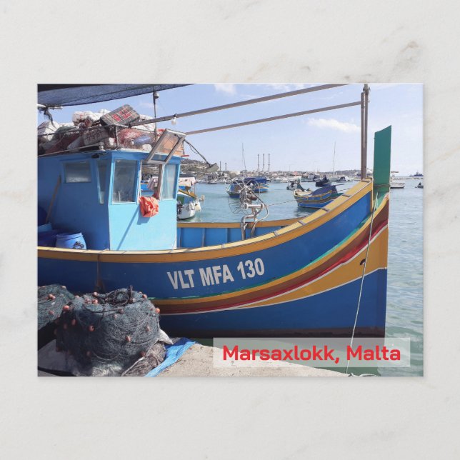 Carte Postale Bateaux Marsaxlokk (Devant)