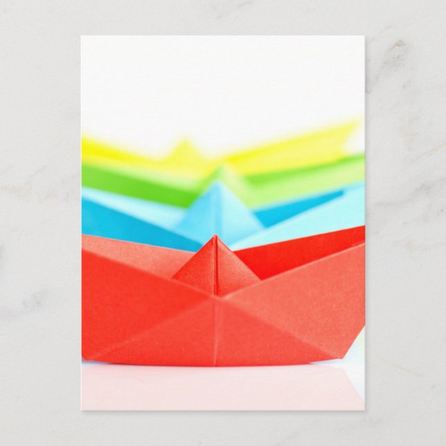 Carte Postale Bateaux Origami (Devant)