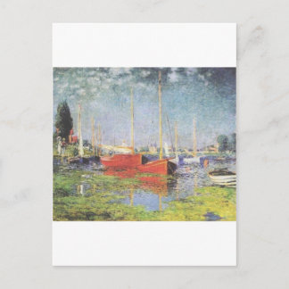 Carte Postale Bateaux rouges, Argenteuil, Claude Monet