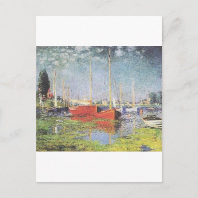 Carte Postale Bateaux rouges, Argenteuil, Claude Monet (Devant)