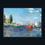 Carte Postale Bateaux rouges, Argenteuil, par Claude Monet,<br><div class="desc">Claude Monet peinture colorée - Bateaux rouges,  Argenteuil,  France</div>