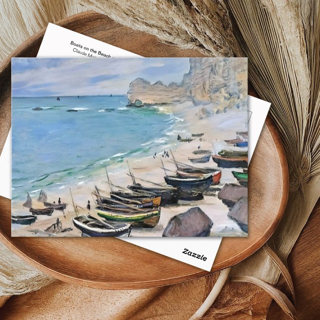 Carte Postale Bateaux sur la plage à Etretat Claude Monet (Créateur téléchargé)