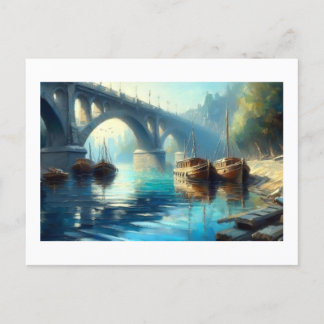 Carte Postale Bateaux sur la rivière,