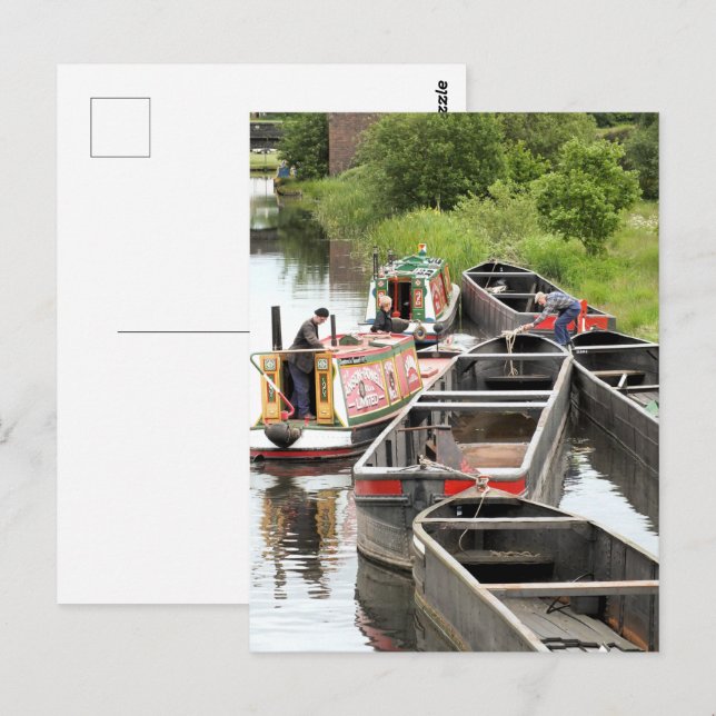 CARTE POSTALE BATEAUX SUR LE CANAL (Devant / Derrière)