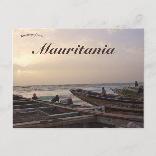Carte Postale Bateaux sur une plage à Nouakchott Mauritanie (Devant)
