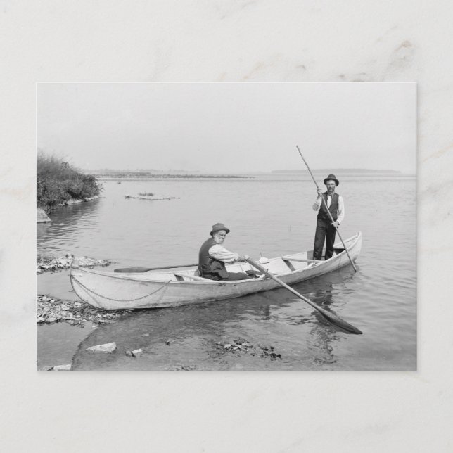 Carte Postale Bateliers du fleuve Saint-Laurent, 1890 (Devant)