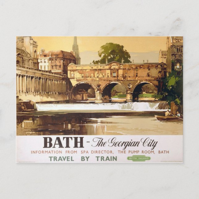 Carte Postale Bath City rail affiche touristique (Devant)