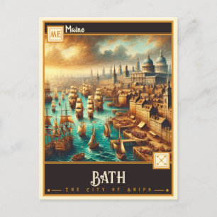 Carte Postale Bath, Maine   VINTAGE