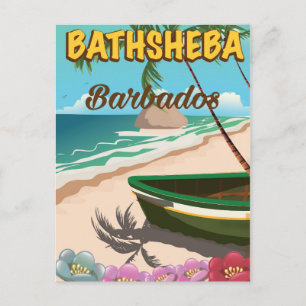 Carte Postale Bathsheba Beach Barbade affiche des vacances