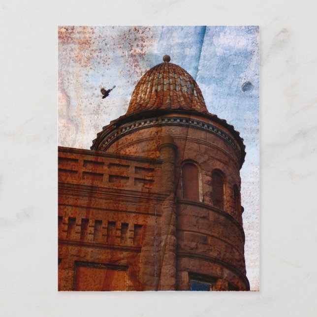 Carte Postale bâtiment à Fort Madison avec arrière - plan rouill (Devant)