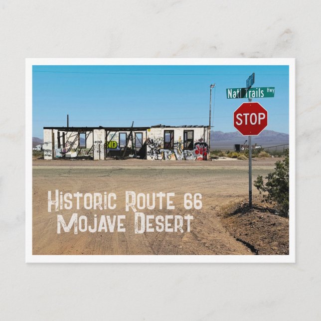 Carte Postale Bâtiment abandonné, Route 66, désert des Mojaves,  (Devant)
