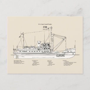 Carte Postale Bâtiment de soutien USCG Fir wlm-212 - SBD