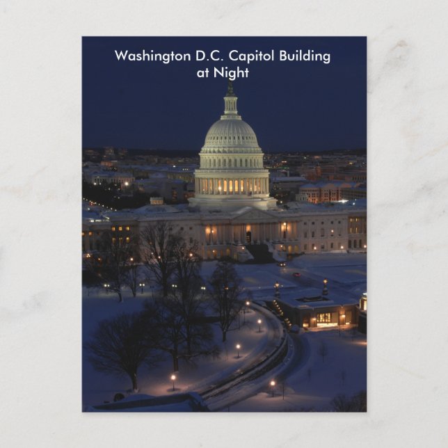 Carte Postale Bâtiment du Capitole de Washington D.C. par une nu (Devant)
