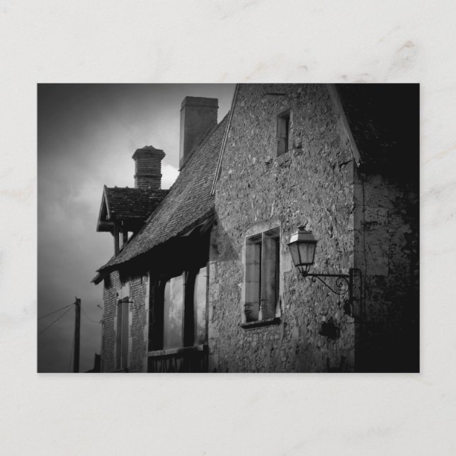 Carte Postale Bâtiment en noir et blanc (Devant)