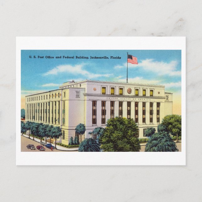 Carte Postale Bâtiment fédéral américain à Jacksonville, Floride (Devant)