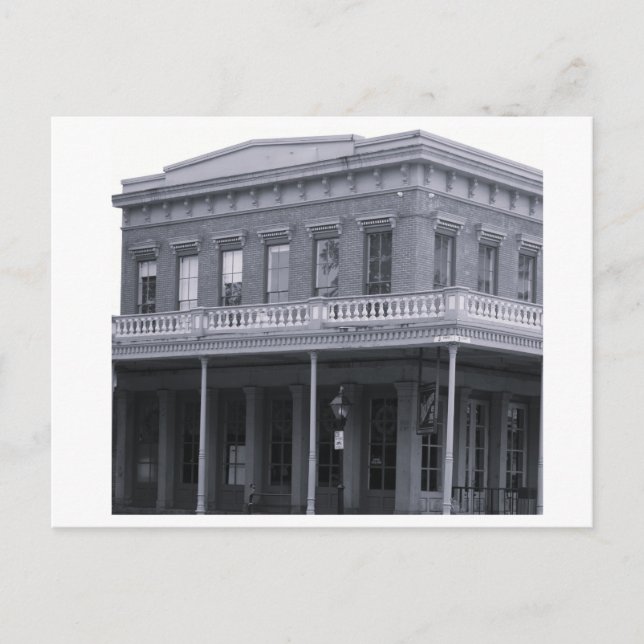 Carte Postale Bâtiment vintage simple noir et blanc (Devant)